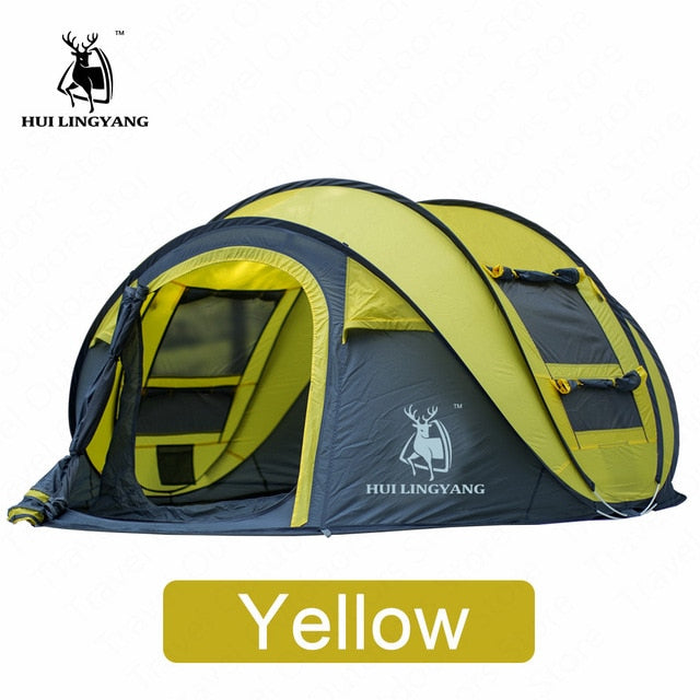 HUILINGYANG Tent Quick Open Automatic Camping Tent 3-4 Persons Outdoor Large Spaces Windproof Camping Picnic Family Tent