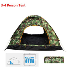 Load image into Gallery viewer, Outdoor Camping Tent 1 2 3 4 Person Automatic Pop Up Tent Family Waterproof Ultralight Easy Open Camp Hiking Tents Sun Shade