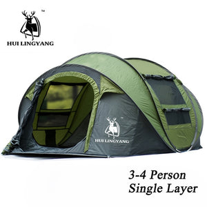 HUI LINGYANG throw tent outdoor automatic tents throwing pop up waterproof camping hiking tent waterproof large family tents