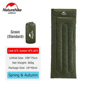 Naturehike Ultralight Rectangular Compact Hiking Sleeping Bag Cotton Waterproof Single Summer Outdoor Camping Sleeping Bag