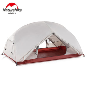 Naturehike Custom Mongar 2 3 Person Waterproof Double Layer Outdoor Tent Aluminum Rod Gray Ultralight Camping Tents Mat e-EMS