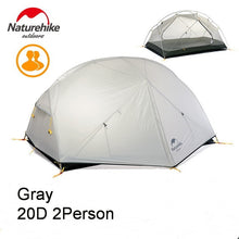 Load image into Gallery viewer, Naturehike Custom Mongar 2 3 Person Waterproof Double Layer Outdoor Tent Aluminum Rod Gray Ultralight Camping Tents Mat e-EMS